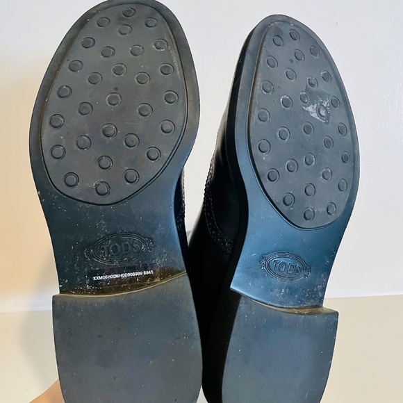 Tod's Black Leather Brogue Detail Boots Men's 7 - Picture 15 of 16